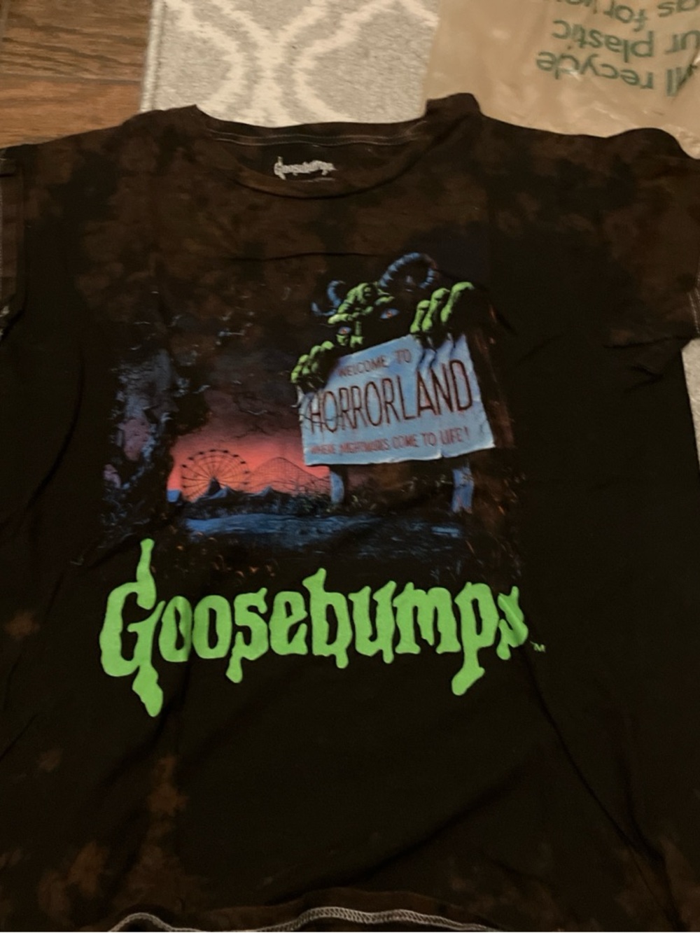 Scholastic Goosebumps Black Graphic Tee with Green Logo